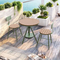 Outdoor casual dining set - waterproof & sun-resistant table and chairs - two chairs included - balcony adjustable round table
