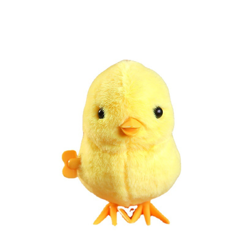 Bouncing chick walking toy kids popular plush jumping duck wind-up doll for girls, boys, and babies - animal toy
