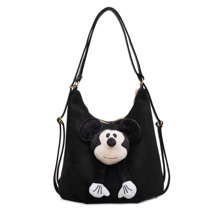Leopard print large capacity bag for women, 2025 new arrival, trendy commuter shoulder & crossbody bag, casual retro multi-use backpack