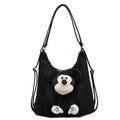 Leopard print large capacity bag for women, 2025 new arrival, trendy commuter shoulder & crossbody bag, casual retro multi-use backpack