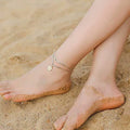 European and american style double-layer anklet, 14k gold plated letter anklet for women, cute summer anklet, gold fashion anklet wholesale