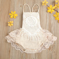 Fashion cross-border exclusive supply of children's clothing, baby one-piece suit, tie back mesh, lace lace, baby triangle romper, summer