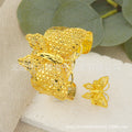 Middle east dubai new arrival cuff bracelet ring nigerian wedding bride flower heart shaped bracelet jewelry