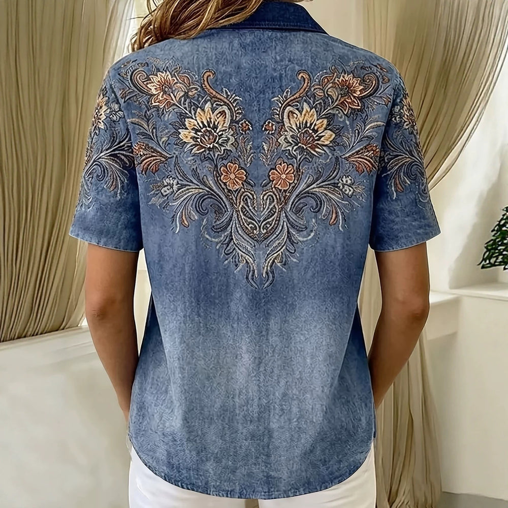 wholesale women's short-sleeved shirts, trendy shirt with hot-selling cross-border print designs, dropshipping available