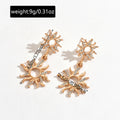European and american geometric hollow sun pendant earrings - trendy, irregular, diamond-studded alloy earrings wholesale