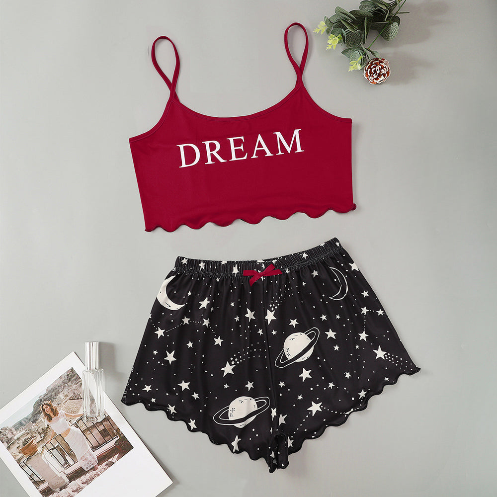 new star dream   hot-selling star cami top and shorts loungewear set