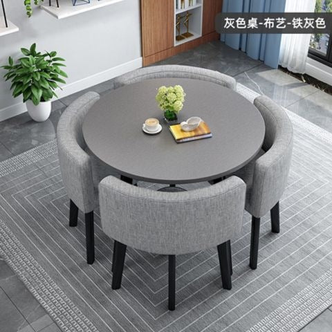 Collapsible dining table for home, small apartment, apartment, restaurant, shopfront negotiation table and chair set, reception round table
