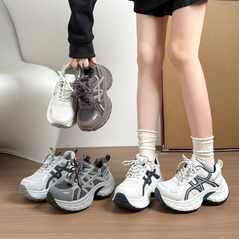 Petitesthick soledad shoes women's 2026springnew arrivalaccessible luxurybest selling breathable sports heightening casualwhite shoes