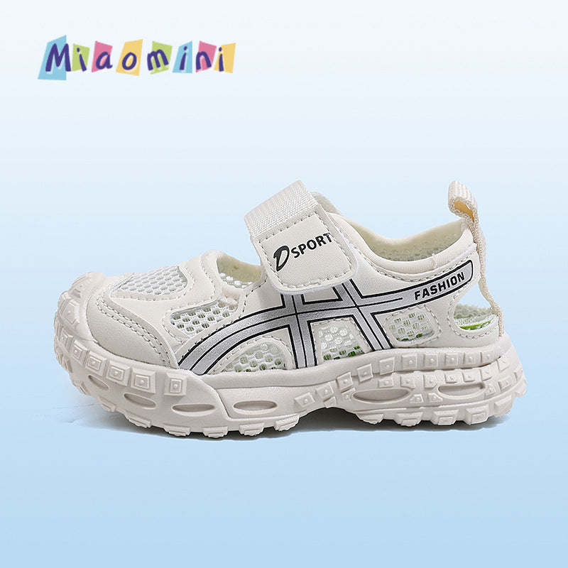 Summer kids sneakers breathable mesh girl frame shoes soft bottomnon-slip boys toe cap sandals 1-6 years old