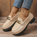 Export spring & fallnew arrival metal chain loafers plus sizecasual frosted british style women's shoes thick heel thick soleflats