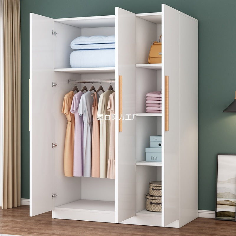 Wardrobe household bedroom wardrobe economical rental room small apartment simple assembly solid wood storage large wardrobe