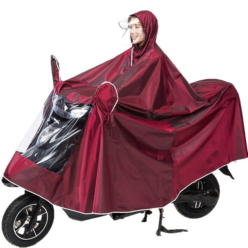 Heavy-duty raincoat poncho for electric bikes, motorcycles, and scooters - outdoor portable full body rain protection - single or double - pvc material