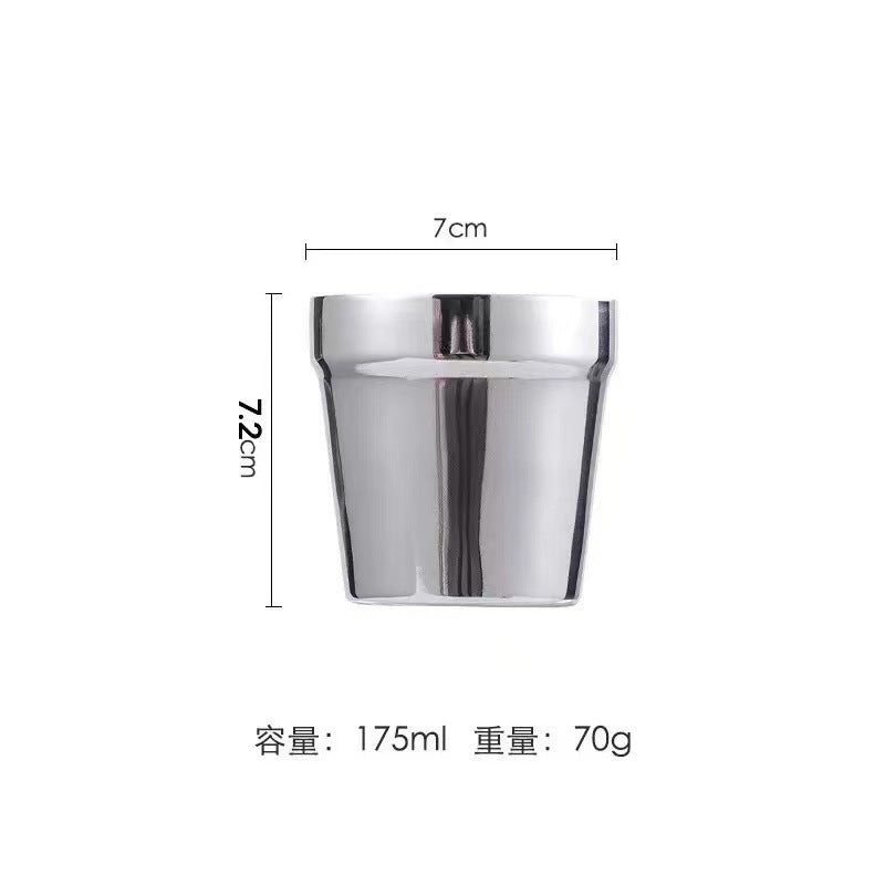 304 korean style stainless steel double-walled drinking cup - gold bbq restaurant beer mug - stepped gold tiered cup - cold drink cup