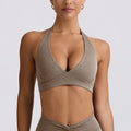 Sling backless nude back running halter sports intimates bra fitness flare pants yoga suit women