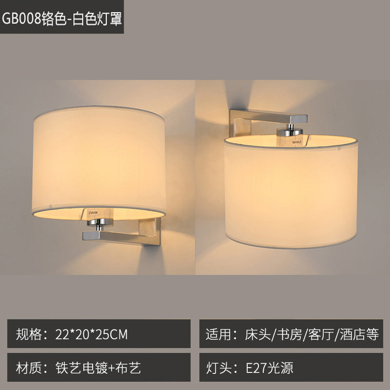 Wall lamp popularcasual up and down adjustment installation room reading master bedroom bedside lamp normcore fabric lampshade led lamp