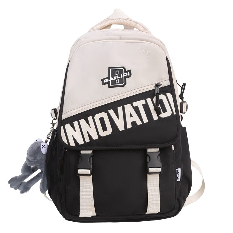 New large-capacity schoolbag, high school student fashion trend backpack, computer bag, strong and durable backpack.
