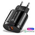 Qc3.0 single port fast charging dual usb phone charger, triple usb fast charging adapter, multi-port charging head, 18w charger