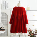 Girls' autumn/winter new arrival: elegant lace collar dress - christmas party dress, vintage lace trim princess dress