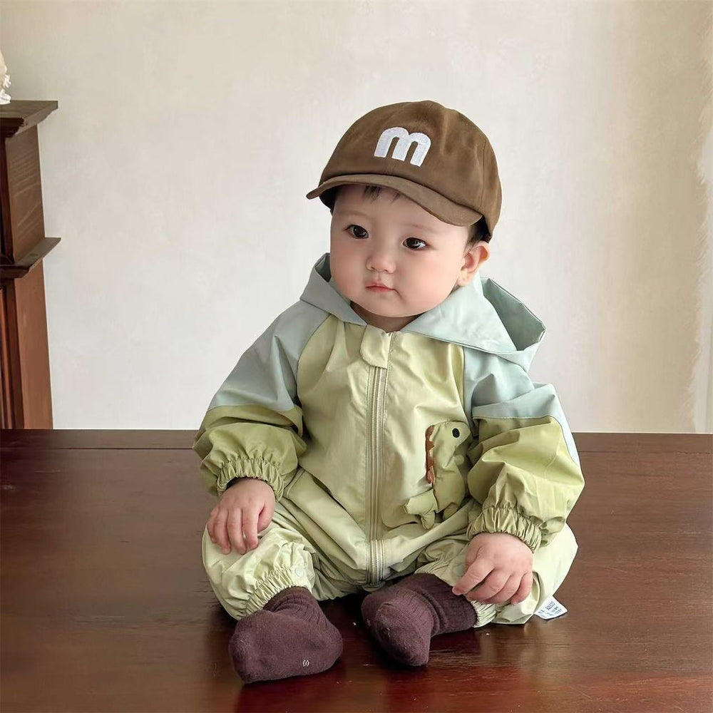 Spring & fallcute clothes jumpsuit super baby infant style cute baby outwear hooded outing jacket trendy