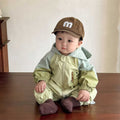 Spring & fallcute clothes jumpsuit super baby infant style cute baby outwear hooded outing jacket trendy