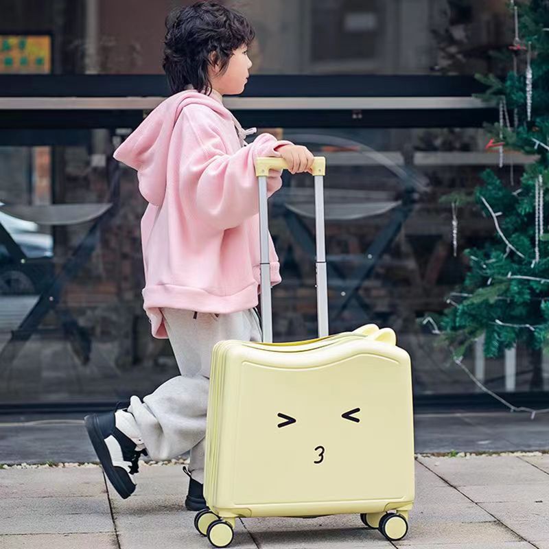 Children can sit suitcase 20 inch small box can board silent wheel universal wheel suitcase small and lightweight baby