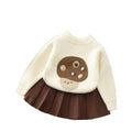 Kids' base layer sweater  autumn new arrivals: cute girls' outfit, girls' crew neck sweater, thickened set