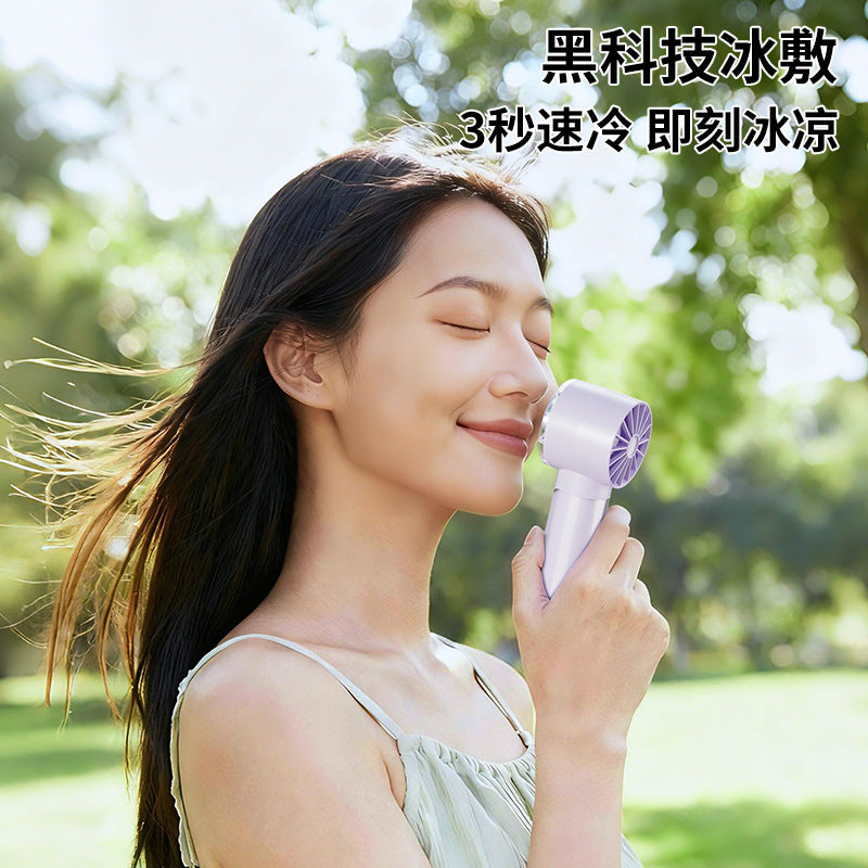 2026 new cross-border outdoor handheld fan - rechargeable, portable, digital display, mini transparent cooling fan - wholesale
