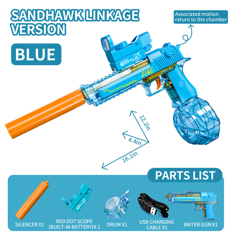 new fully automatic electric desert eagle water gun toy with light burst 1911 water splashing festival wholesale men