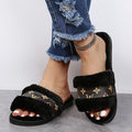 Women's winter slippers - outdoor wear, couple's fuzzy cotton slippers, 2024 new leather one-strap plush slippers, indoor/outdoor slippers