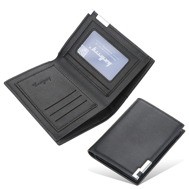 Baellerry Men's Wallet Short Wallet Thin Iron Edge Korean Edition Fashion Youth Horizontal Trend Card Bag Men