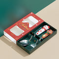 christmas spoon set - cartoon 304 stainless steel santa & reindeer spoons & forks - multi-piece gift box set