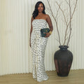 European and american women's clothing  autumn new collection: sweet and fresh bandeau polka dot bodycon maxi dress