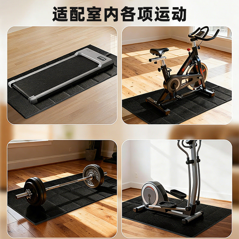 Amazon treadmill shock absorption mat, high-density pvc training folding mat, 6mm equipment silent durable protective pad