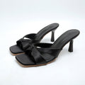 2026 summer square toe high heel cross bows decoration shallow mouth thin heel back open heel flip flop sandals women