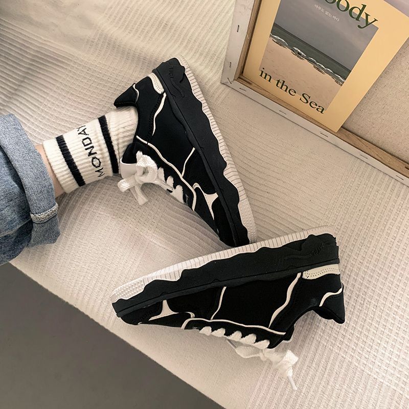 Women's spring/autumn white sneakers - 2026 new arrival, trending online, street style, chunky sole, chic, versatile, niche design