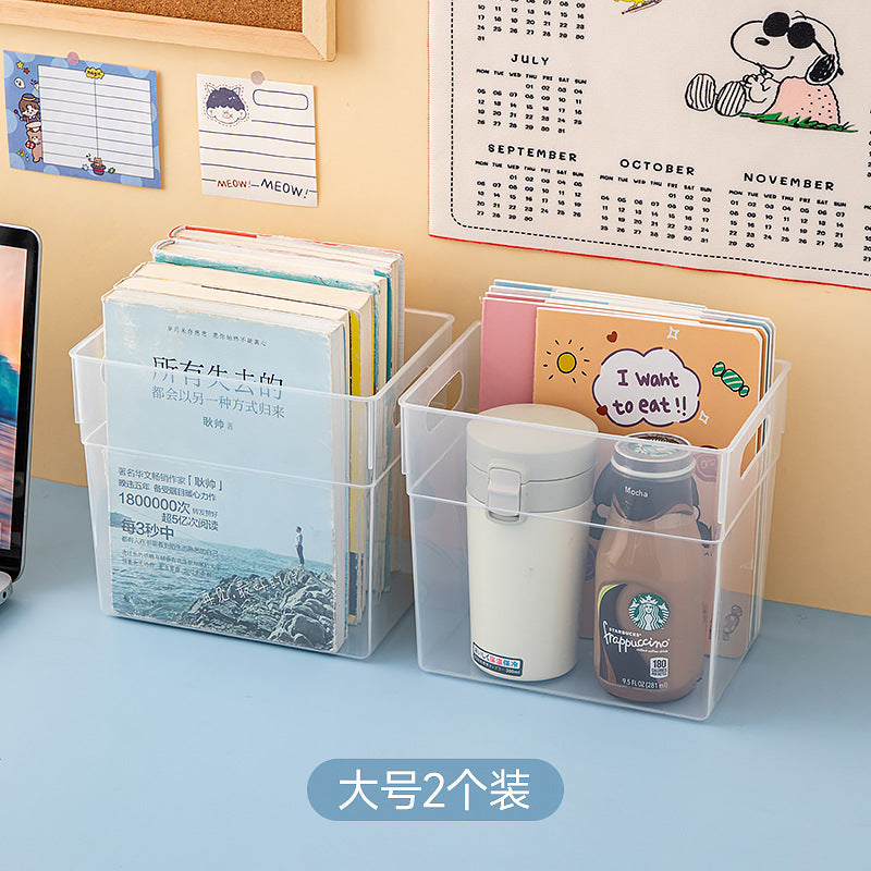 Desktop Drawer Marker Stationery Storage Box Plastic Transparent Pen Holder Sundries A4 Book File Storage Box Wholesale