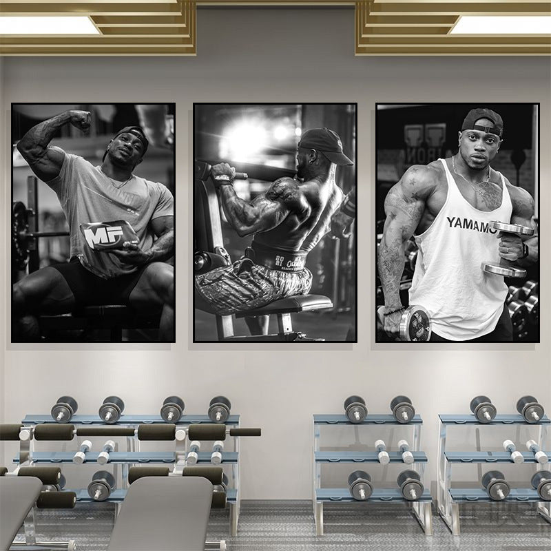 Gym wall decoration painting Brandon Hendrickson boxing gym fighting muscle man hanging painting bodybuilding personal trainer