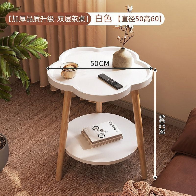 Scandinavianaccessible luxury small apartment side table casual modern for home round double layer side table coffee table small table sofa coffee table