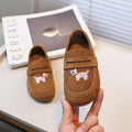 Girls' leather shoes - new autumn  korean style, trendy cartoon embroidered birkenstock-style soft sole flats for baby girls