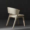High-end cc dining chair: italian minimalist, light luxury, genuine leather backrest, designer luxury stone dining table and chairs
