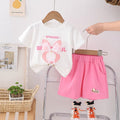 Girls' short-sleeve outfit: trendy summer style , new cute short-sleeve clothes for little girls, baby girl summer apparel