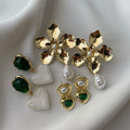 new arrival imitation pearl earrings for women fashionaccessible luxuryclassy heart leaf inselegant ear jewelry wholesale