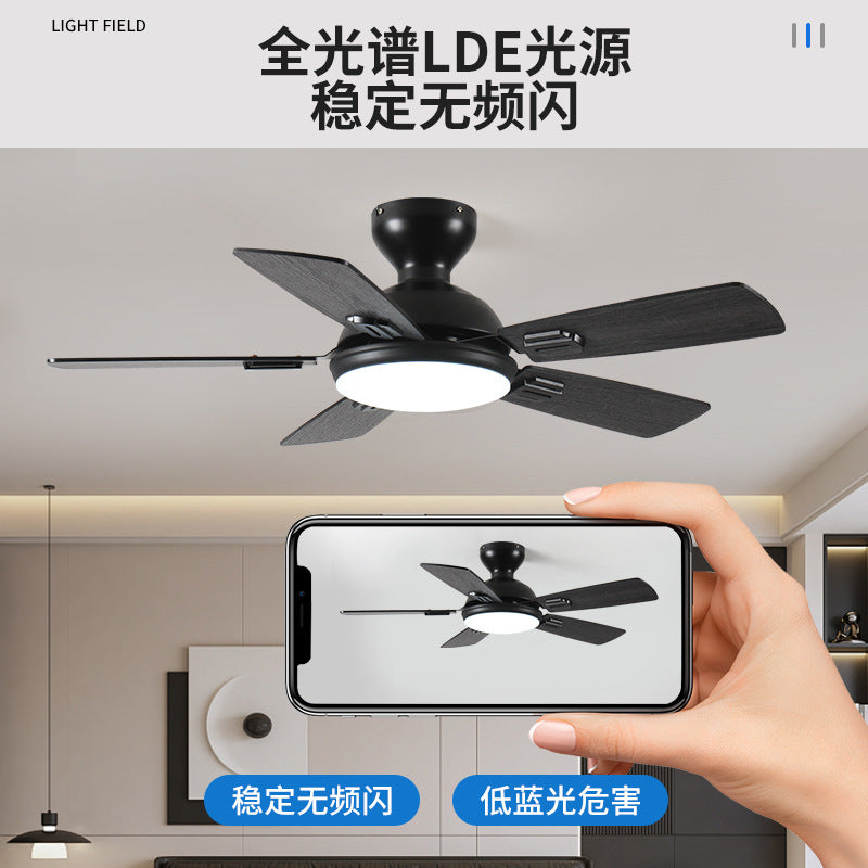 Fan light dining room minimalist living room bedroom soft wind ceiling fan light intelligent frequency conversion remote control silent fan lighting