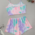 European and american new gradient english "trouble" print top and shorts loungewear set - direct from the manufacturer