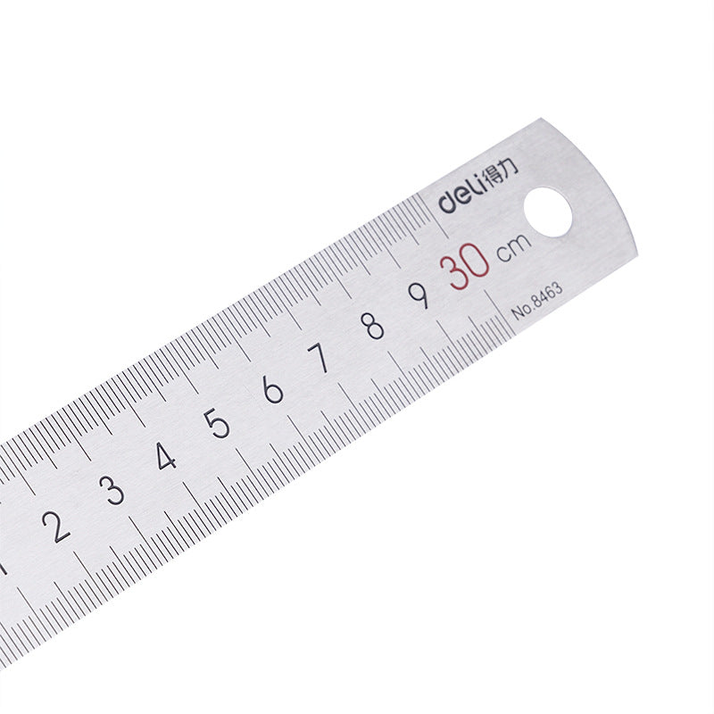 Deli 8463 steel ruler stainless steel ruler iron ruler 30cm steel ruler 30cm thickened long steel ruler ruler ruler