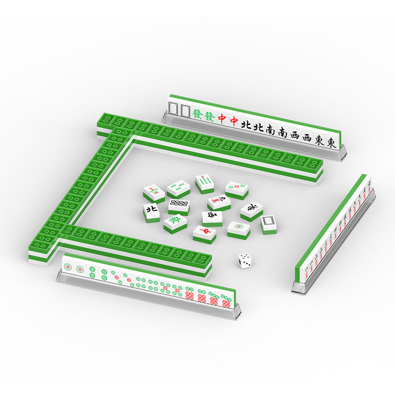 Trendy chinese mahjong diamond micro-particle children's educational building blocks - complete set, birthday gift, wholesale for street vendors