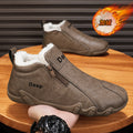 Men's winter fleece-lined thickened warm cotton shoes, men's casual leather shoes, work waterproof non-slip safety boots, martin boots