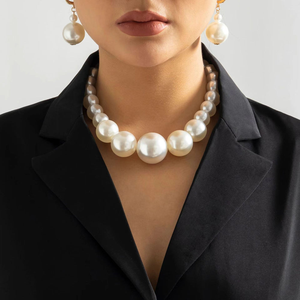 Jewelry: vintage beaded chain necklace, ethnic imitation pearl, unique design, cross-border certified