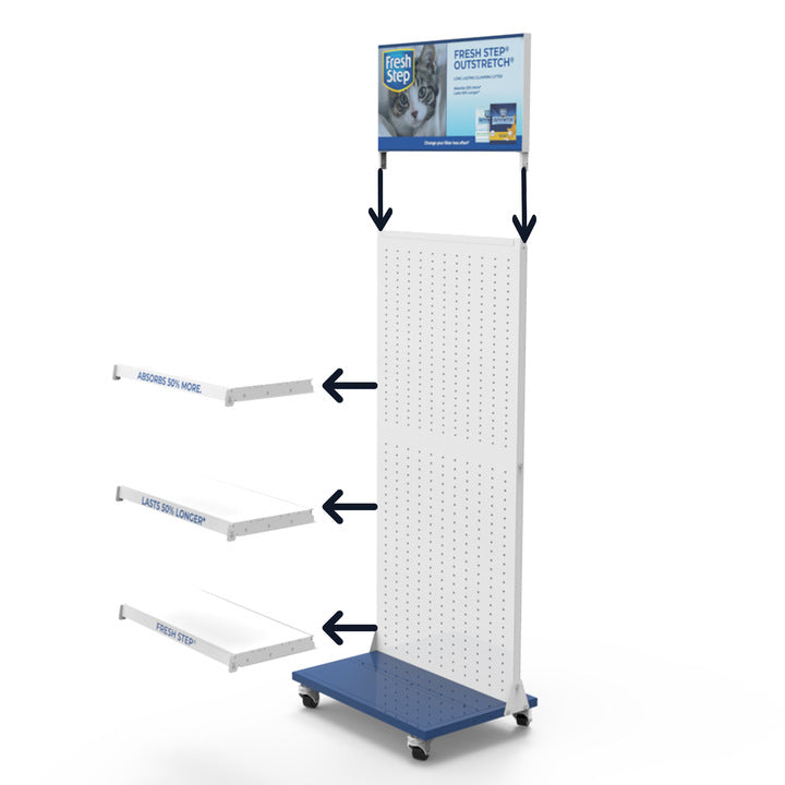Pet food metal orifice display stands Light supermarket display stands for retail and pet stores