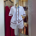 European and american cross-border women's fashion:  summer new collection - chic and elegant loose-fit turn-down collar short-sleeve shirt and wide-leg shorts set
